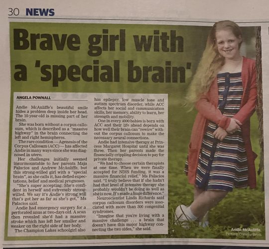 Brave girl with ‘special brain’